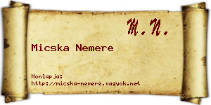 Micska Nemere névjegykártya